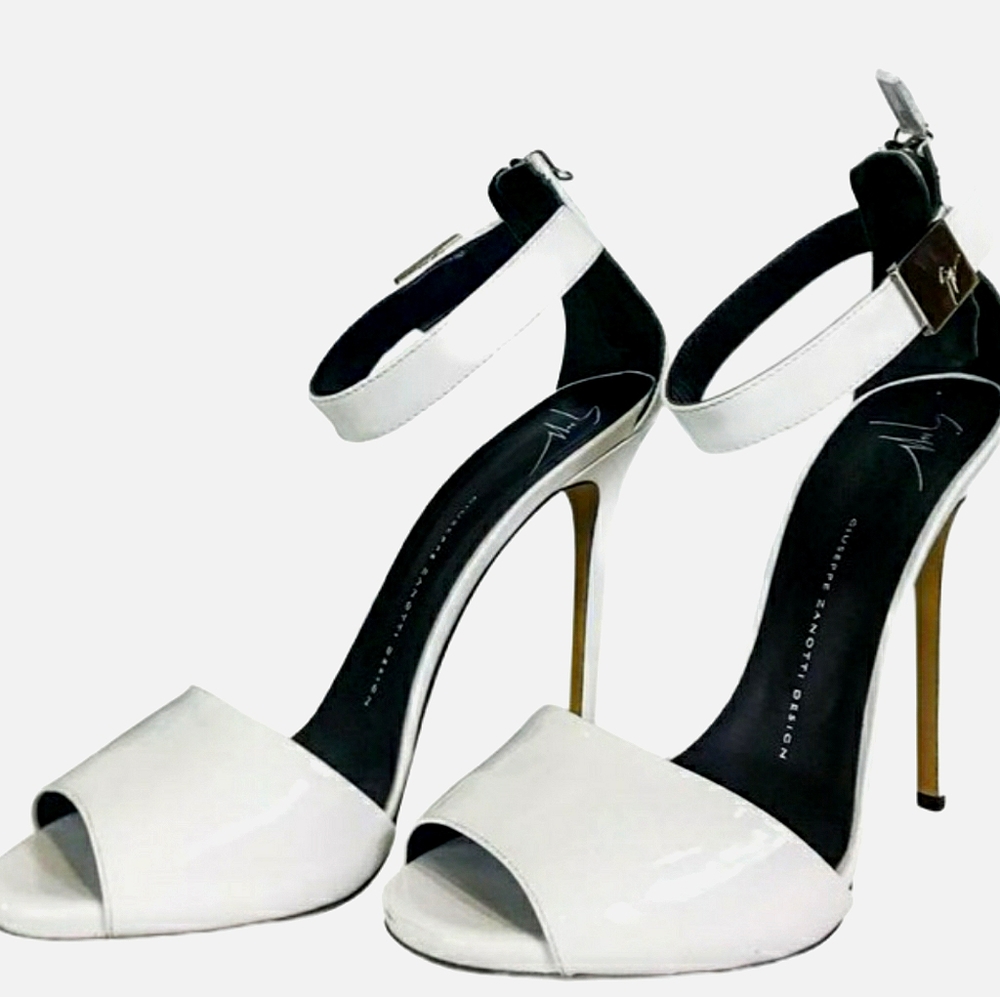 Giuseppe Zanotti White Patent  "Alien" Ankle Heel